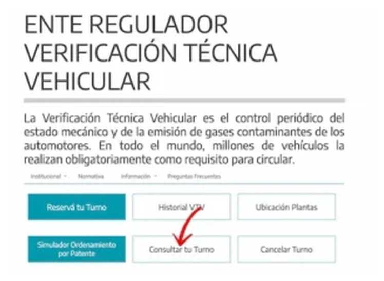 Paso 1 para consultar o cambiar el turno de la VTV en Esteban Echeverría