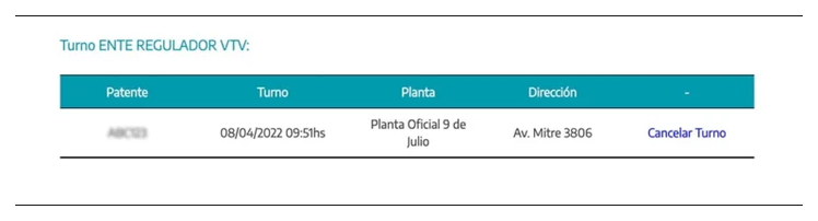 Paso 3 para consultar o cambiar el turno de la VTV en Esteban Echeverría