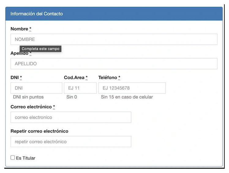 Paso 2 para sacar turno de la VTV en Esteban Echeverría: información del contacto